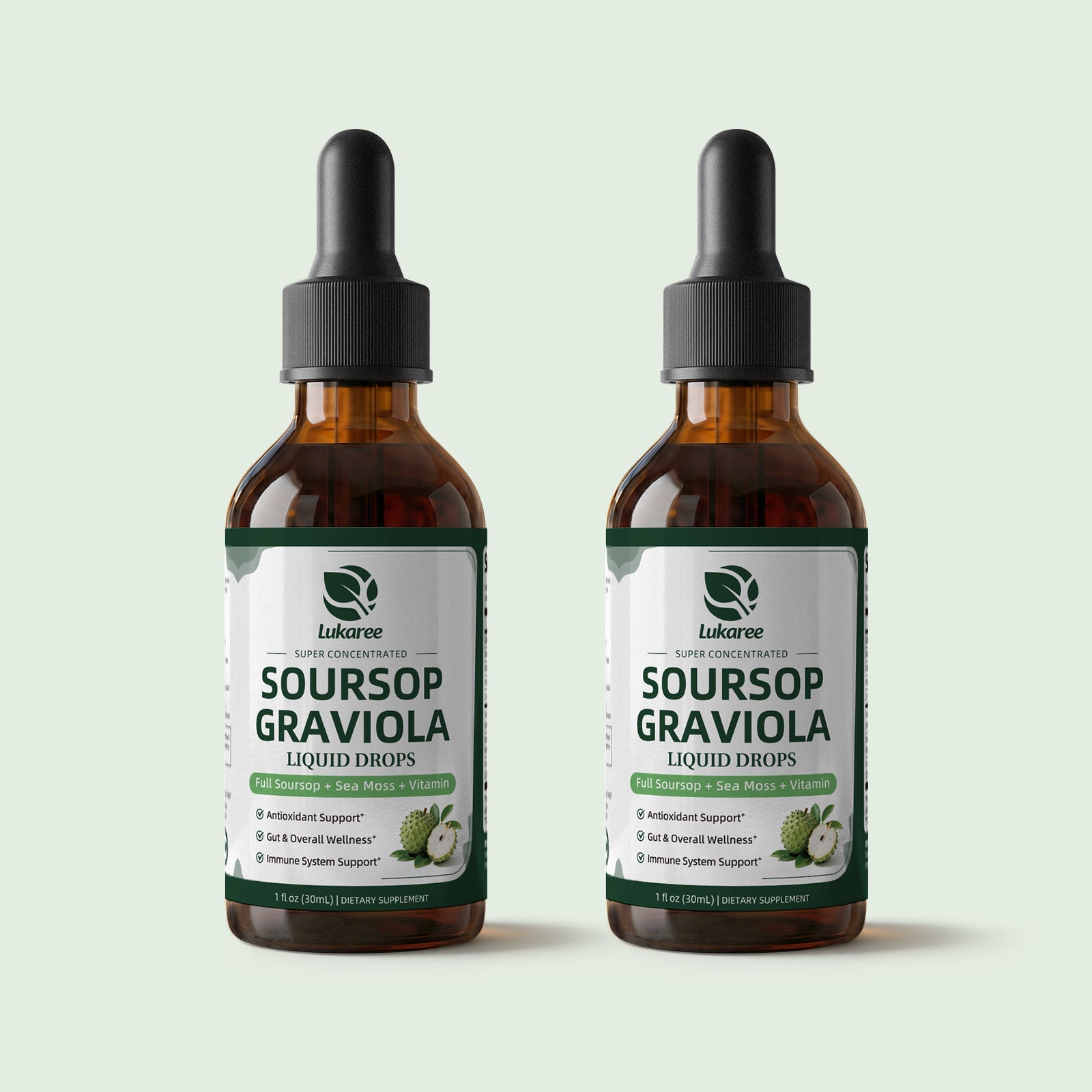 ジョシュアツリー30ml、ウーマンワース、シルバー、プラーク Lukaree 6-in-1 Soursop Graviola & Irish Sea Moss Liquid Drops