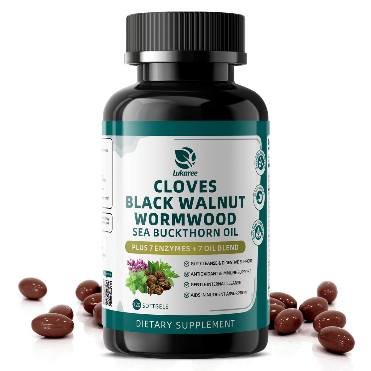 20-in-1 Clove Wormwood Black Walnut Softgels • 120 Count