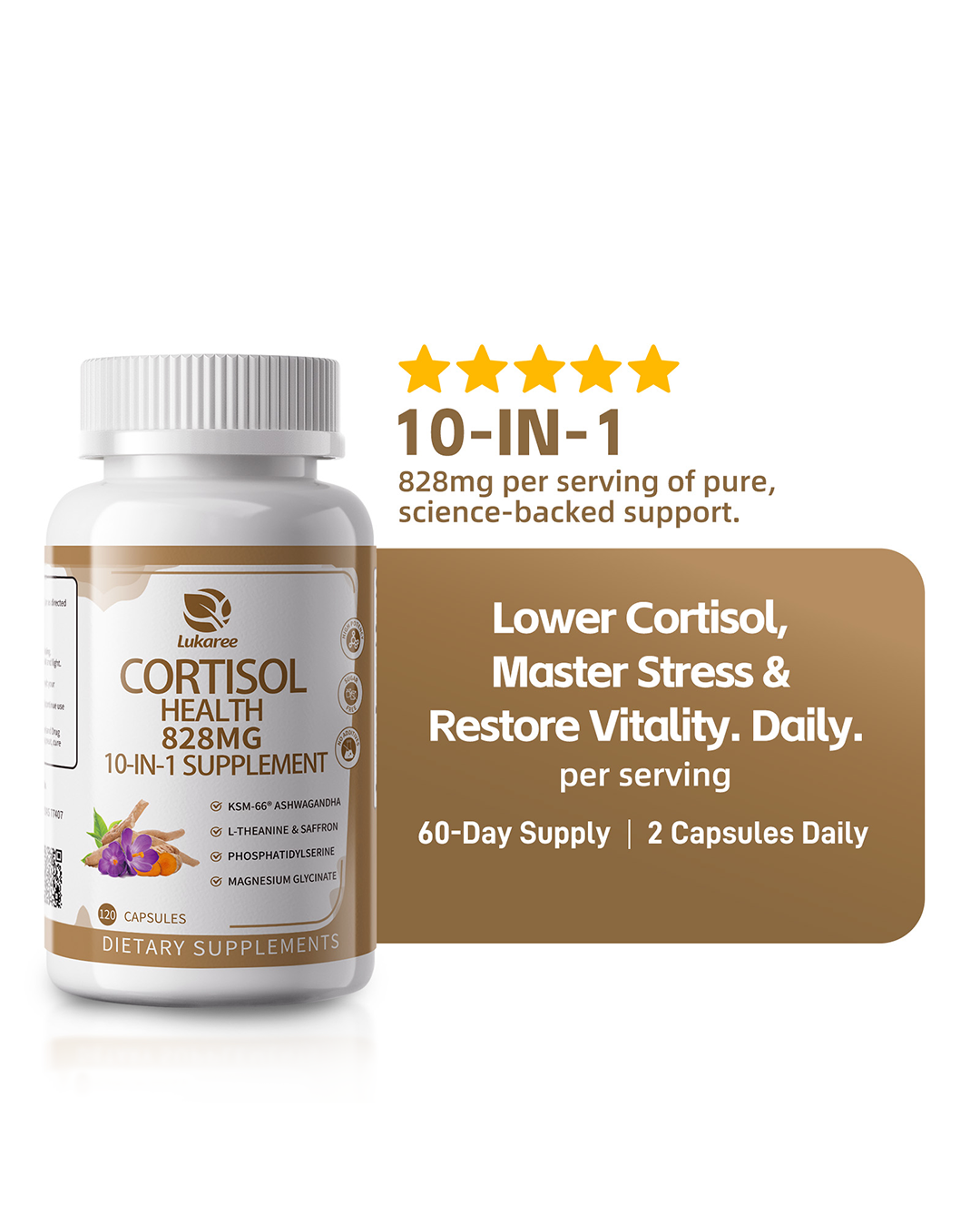 10-in-1 Cortisol Balance Reducer • 120 Capsules