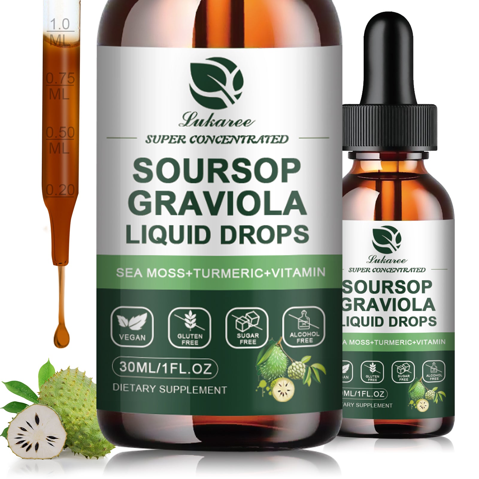 7-In-1 Soursop & Sea Moss Extract Liquid Drops • 1 fl oz (2-Pack)