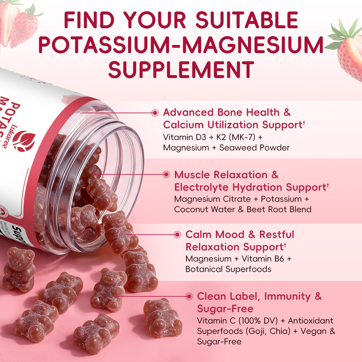 Potassium Magnesium Gummies • 60 Count