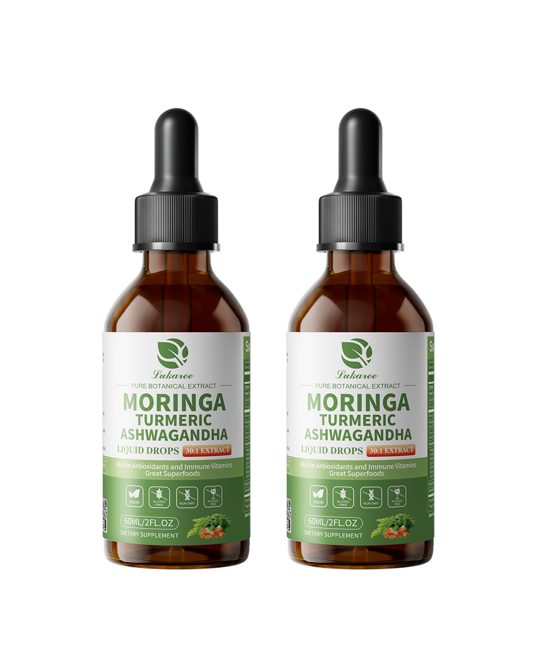 12-in-1 Liposomal Moringa Leaf Drops • 2 fl oz (2-Pack)