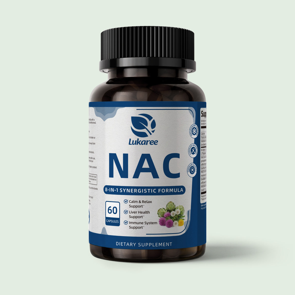 NAC & Milk Thistle Liver Detox Capsules with DHM & GABA• 60 Capsules