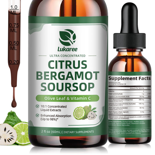 Lukaree Citrus Bergamot & Soursop Liquid Drops | Heart, Cholesterol & Digestive Support