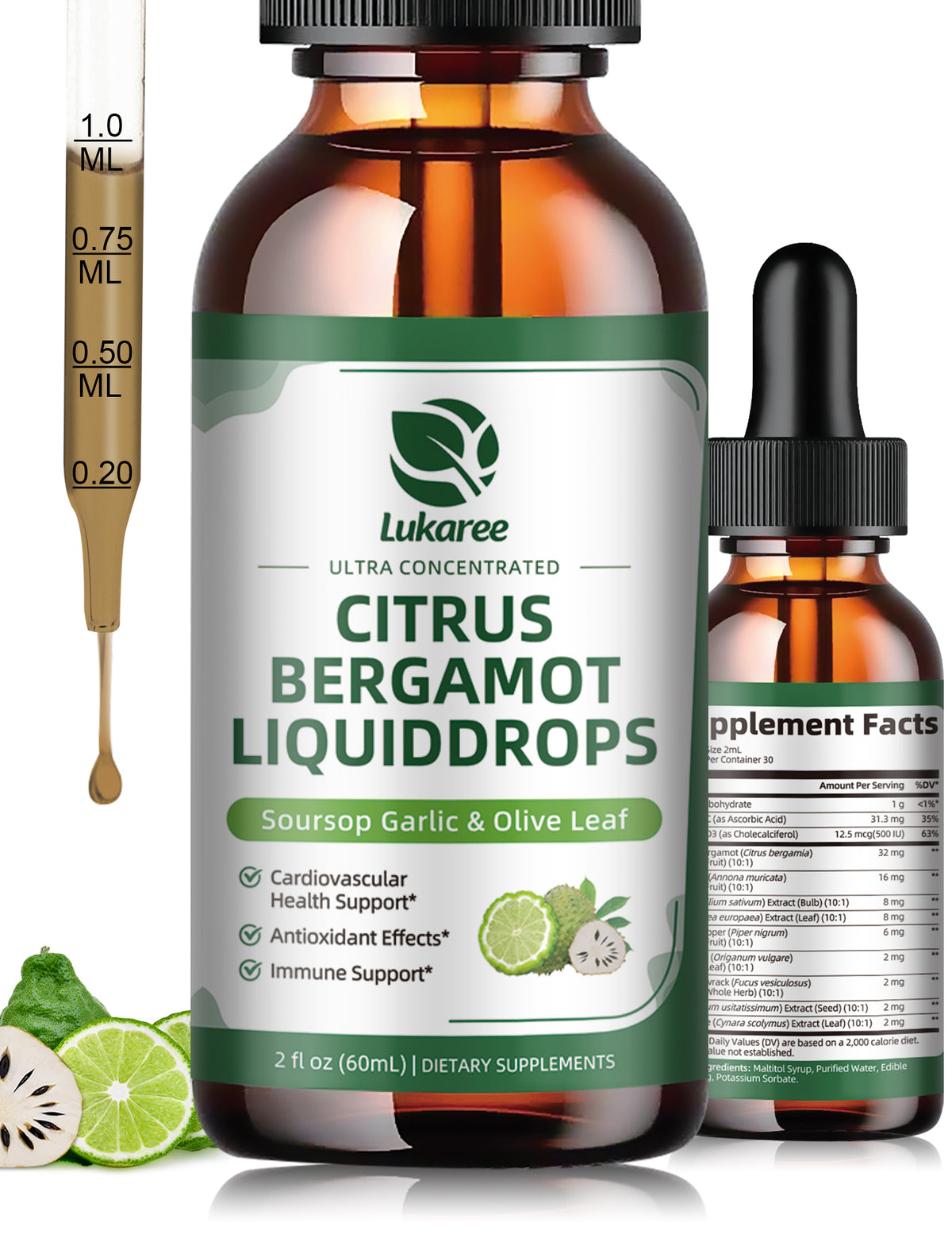 Citrus Bergamot  Liquid Drops Original Flavor • 2 fl oz (60 mL)