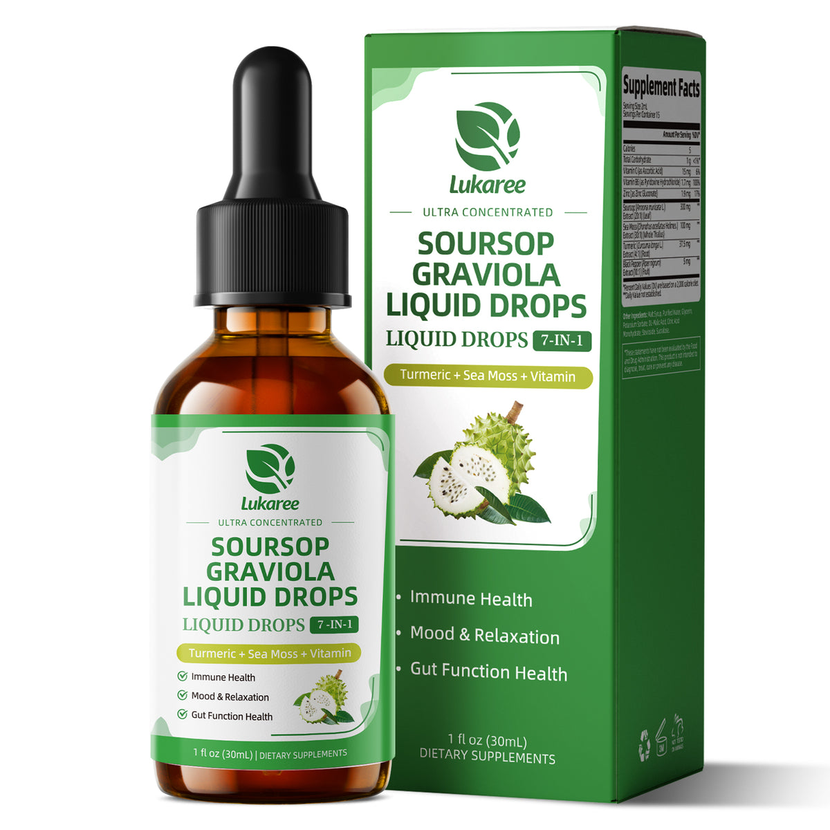 7-IN-1 Soursop Liquid Drops • 1 fl oz (2-Pack)