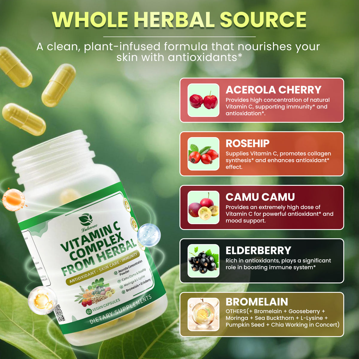 Whole-Food Vitamin C Complex Capsules• 60 Count
