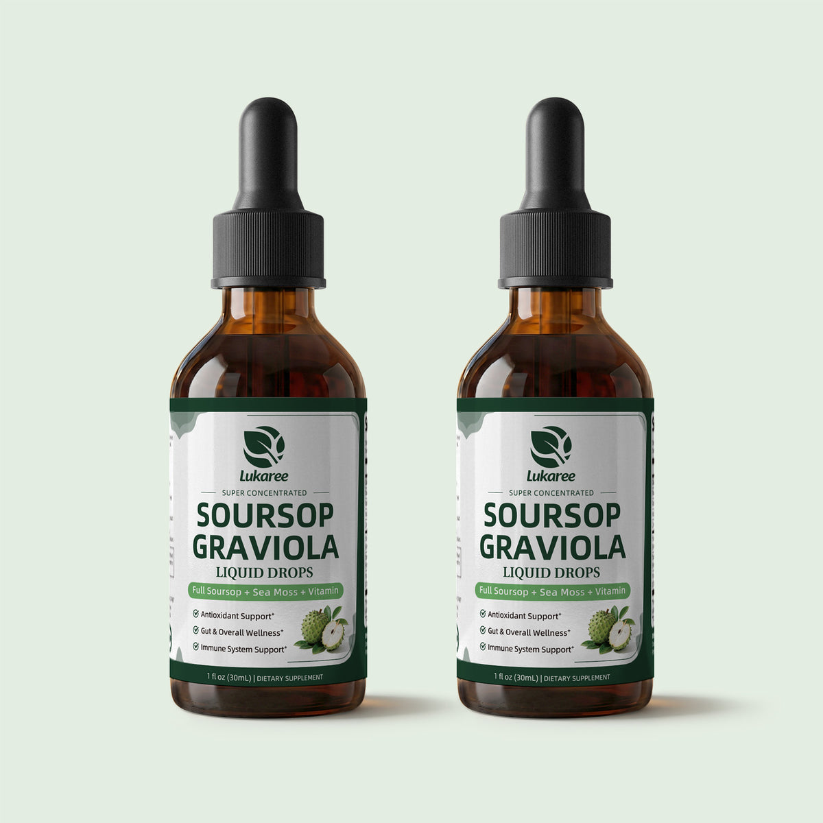6-In-1 Soursop & Sea Moss Extract Liquid Drops • 1 fl oz (2-Pack)
