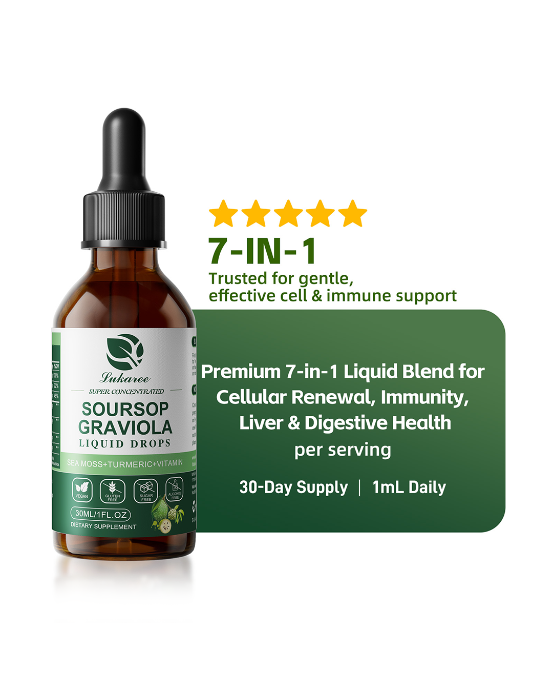 Soursop & Sea Moss Liquid Drops • 1 fl oz (2-Pack)