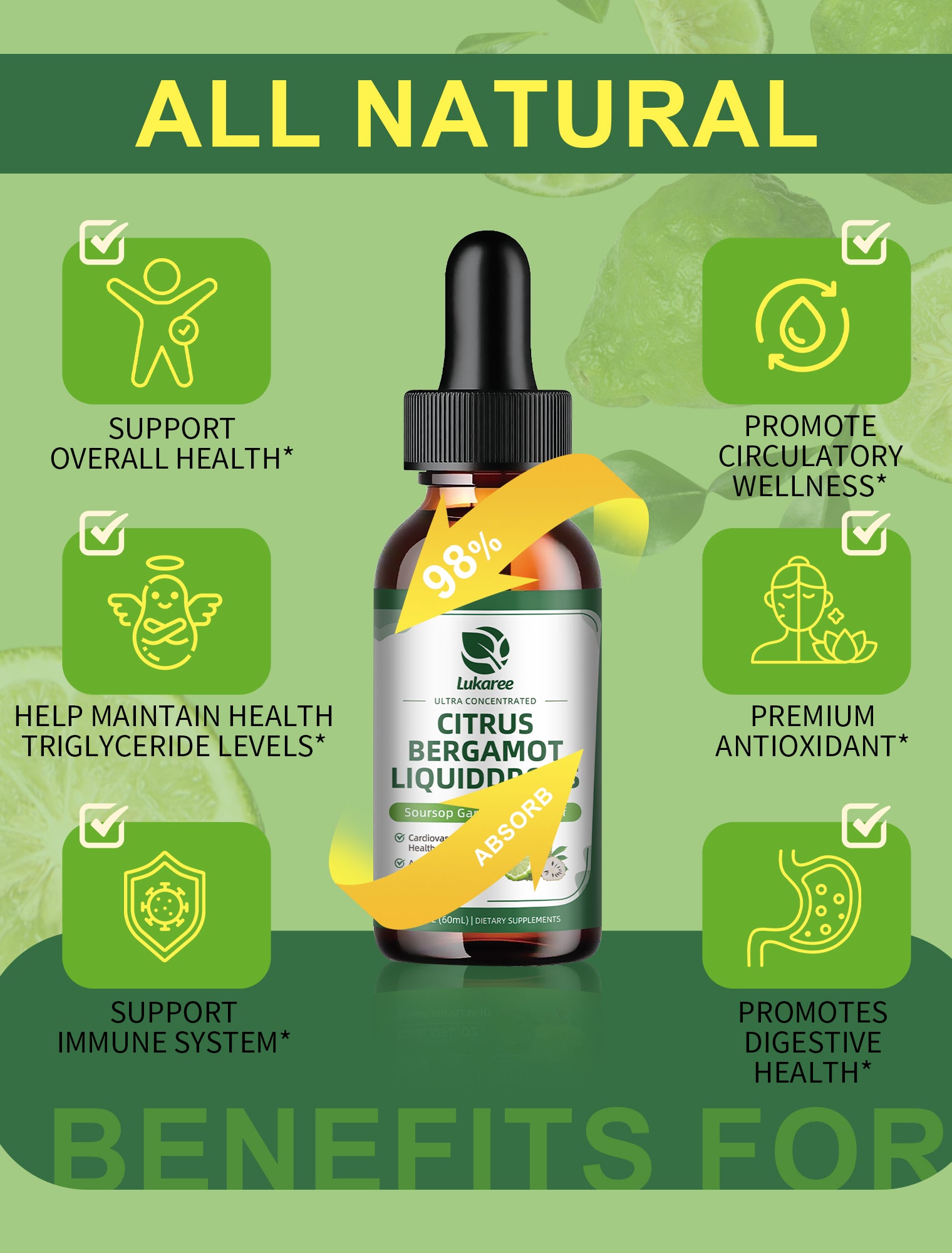 Citrus Bergamot  Liquid Drops Original Flavor • 2 fl oz (60 mL)