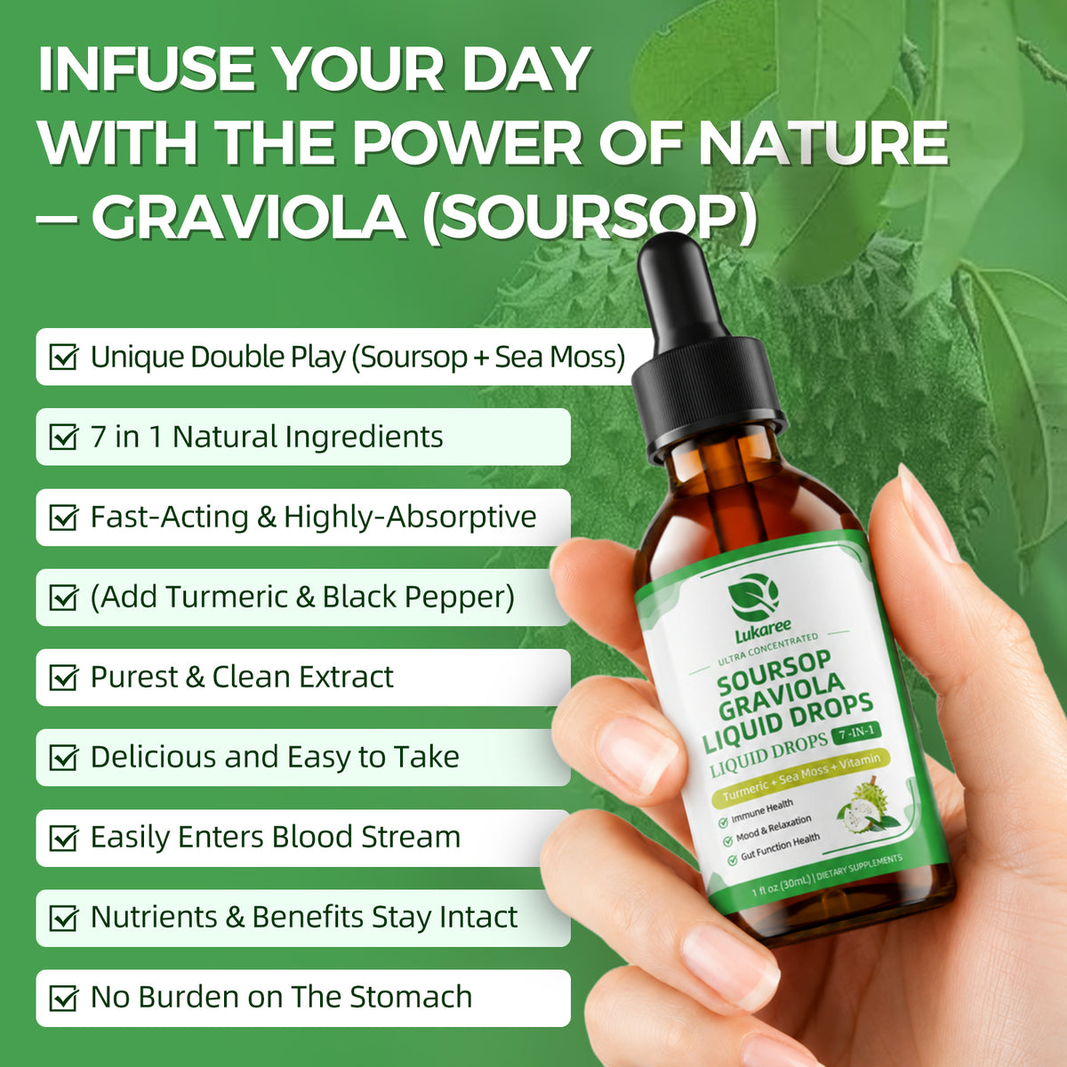 7-IN-1 Soursop Liquid Drops • 1 fl oz (2-Pack)