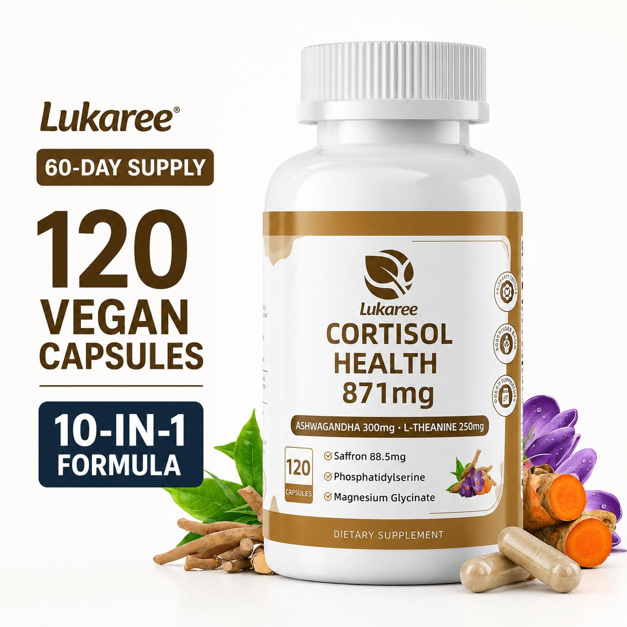 10-in-1 Cortisol Health Support • 120 Capsules