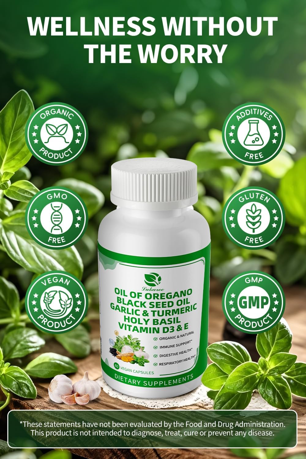 8-In-1 Organic Oil of Oregano Capsules • 60 Count
