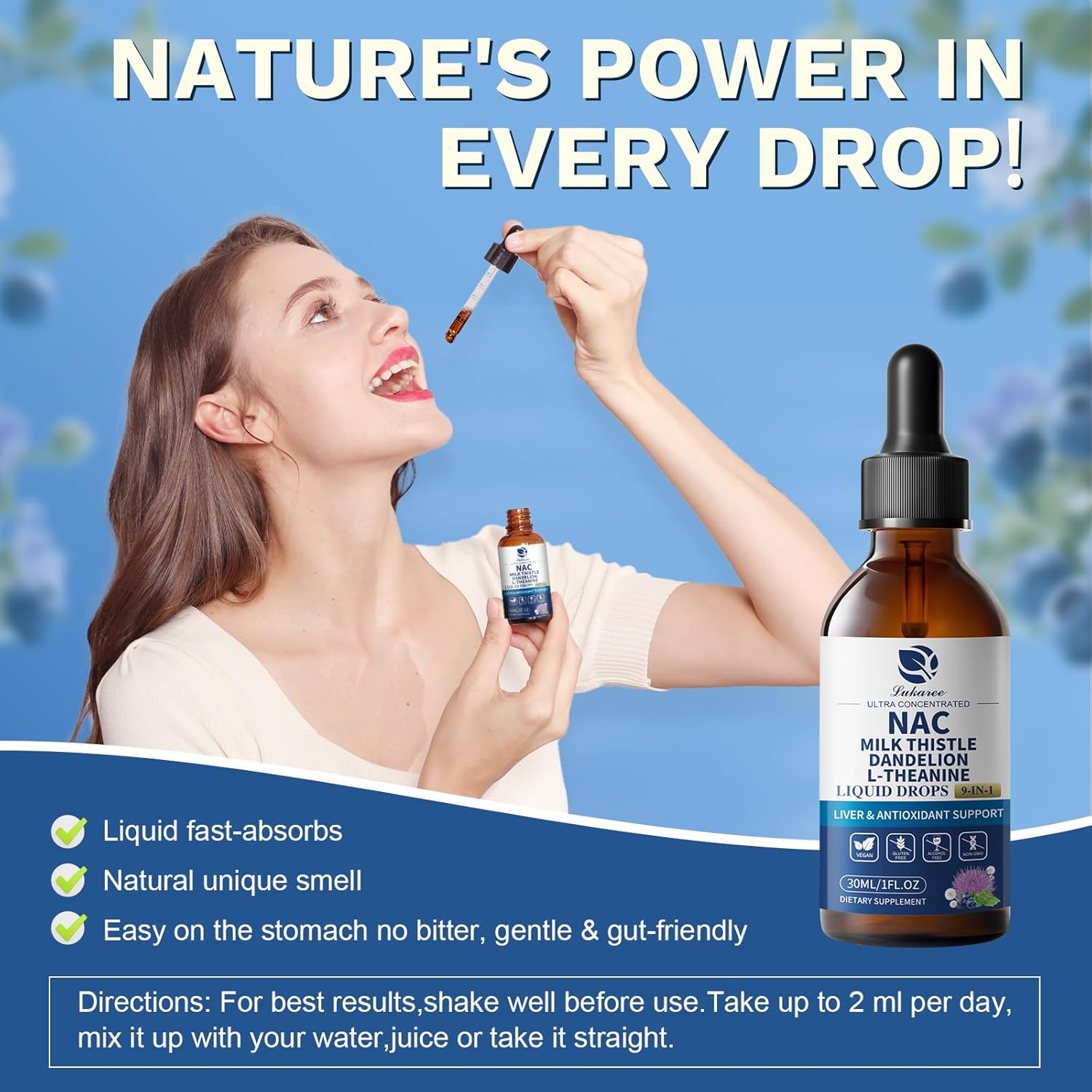 Liposomal NAC Liver & Respiratory Support Drops • 2 fl oz (60ml)