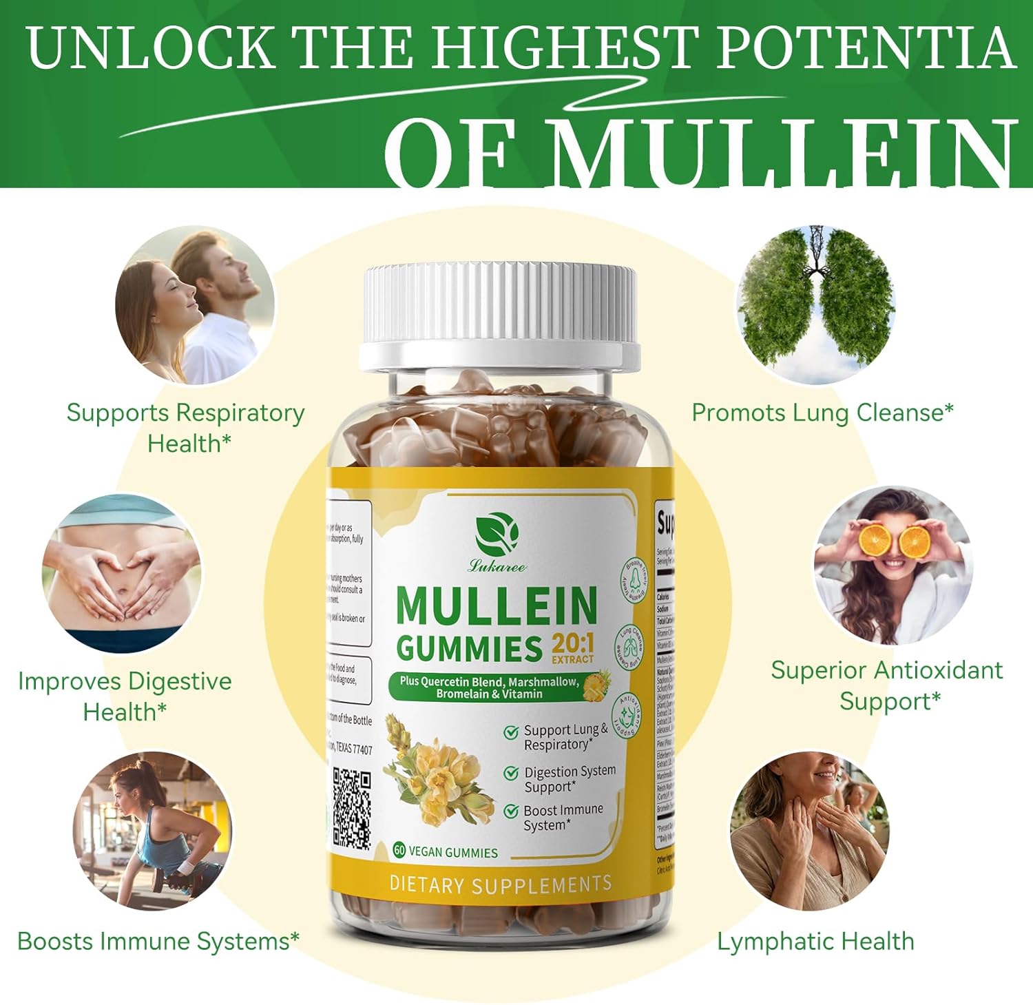 20 in 1 Mullein Gummies • 60 Count (2-Pack)