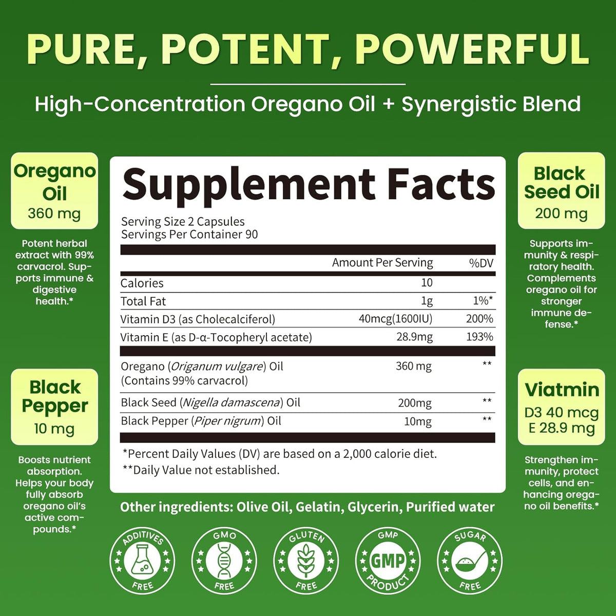 Oregano Oil Softgels • 180 Count