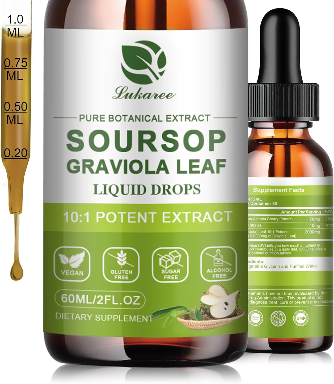 Pure Soursop Leaf Immune Support Drops • 2 fl oz (60ml)