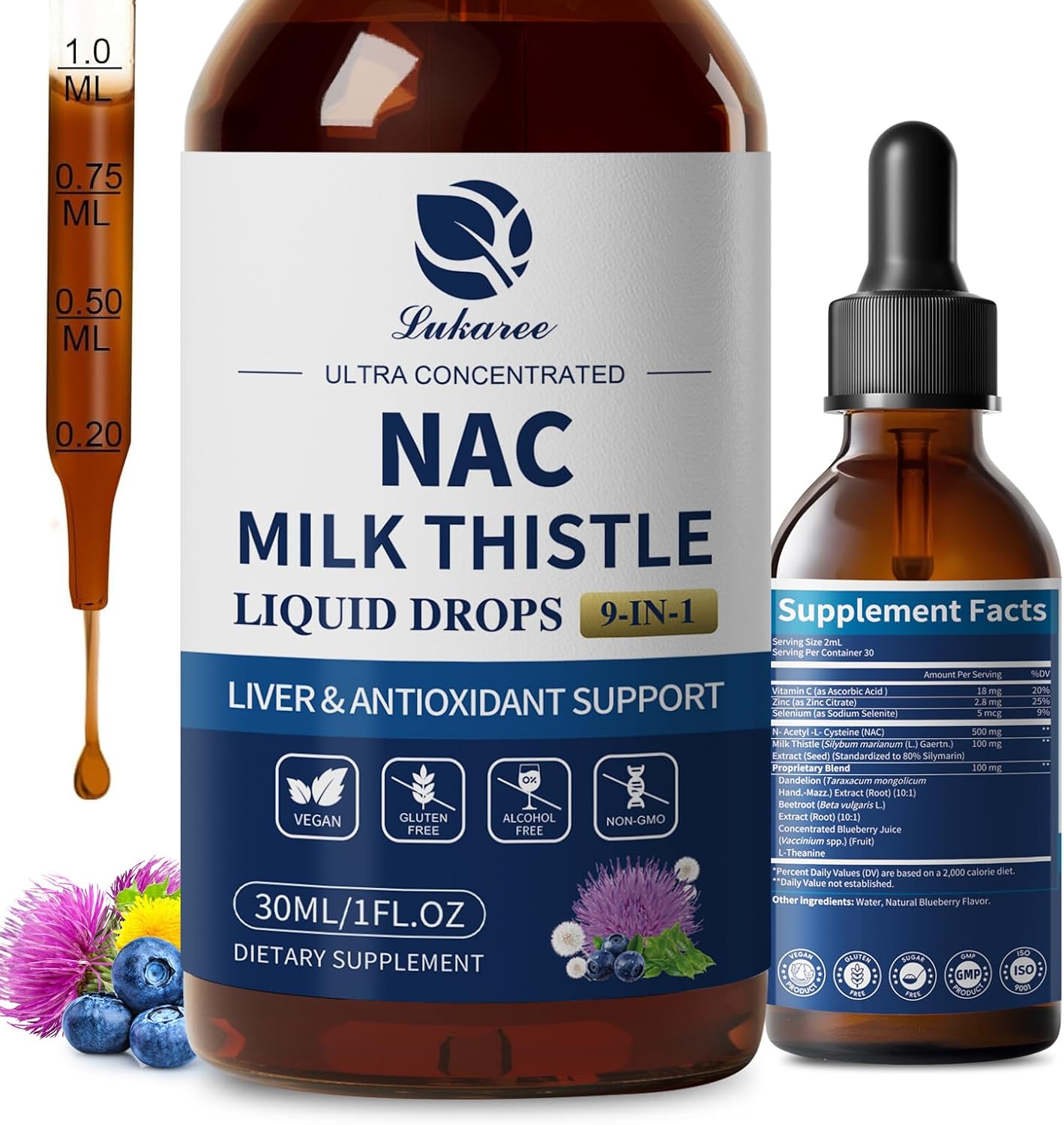 Liposomal NAC Liver & Respiratory Support Drops • 2 fl oz (60ml)