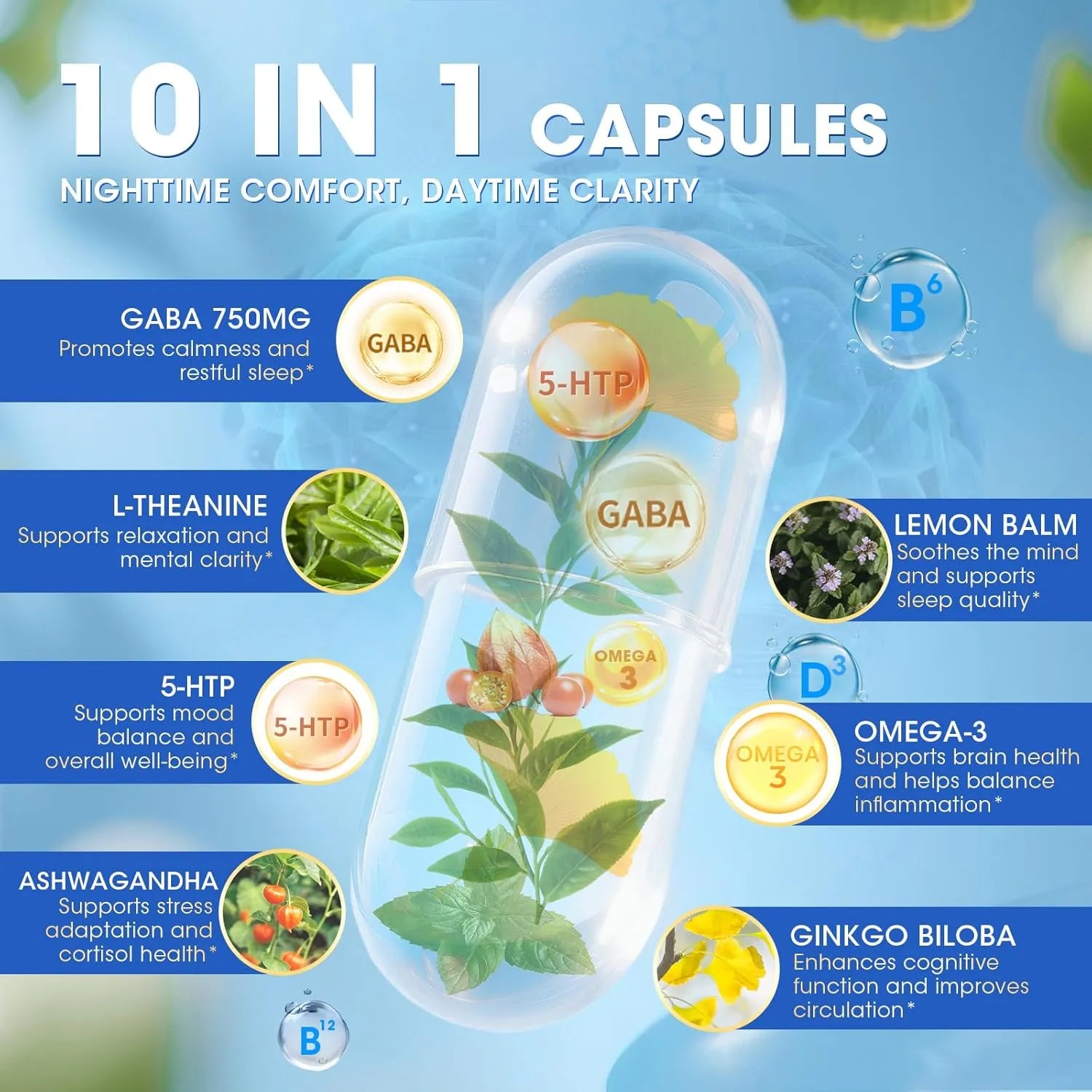 GABA Supplements 750mg Capsules  • 90 Count