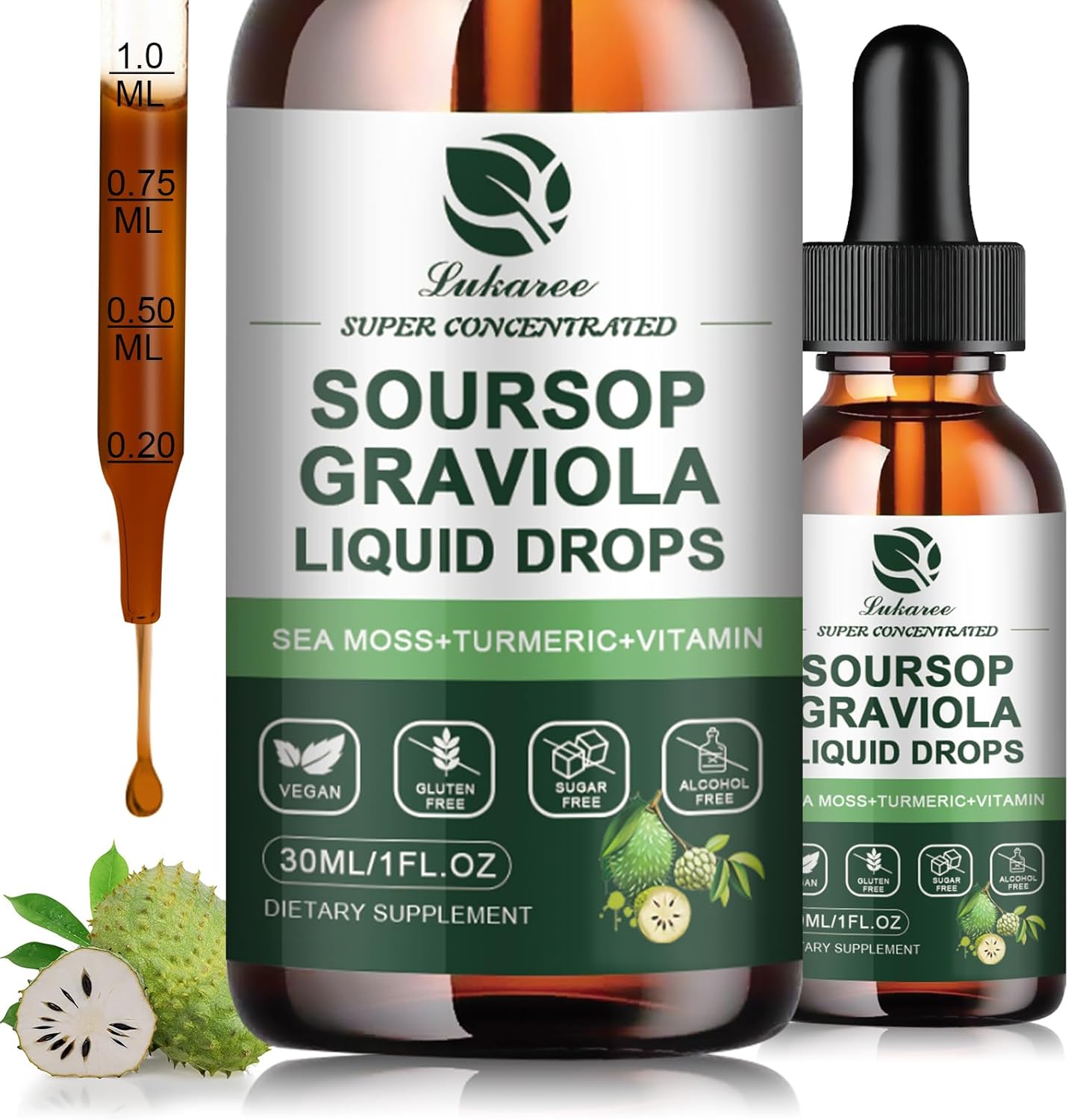 Lukaree Detox & Nourish Pack – Black Walnut Wormwood & Soursop Liquid Drops | Gut Cleanse & Detox + Antioxidant Support