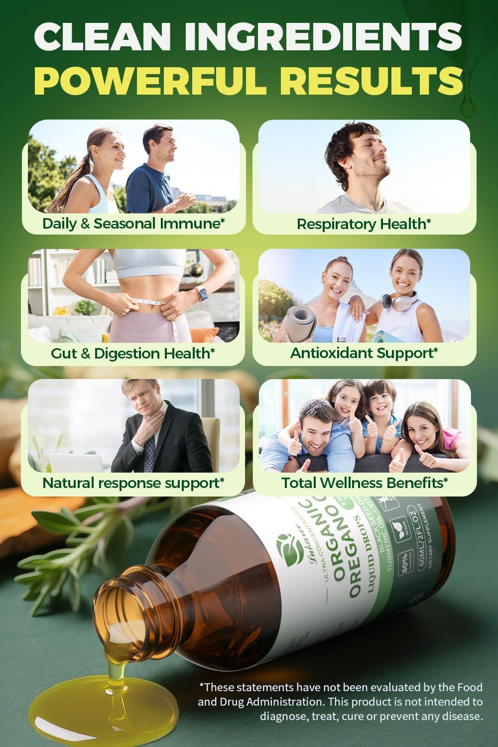 Organic Oregano Oil Drops With Black Seed Oil • 2 fl oz (60ml)