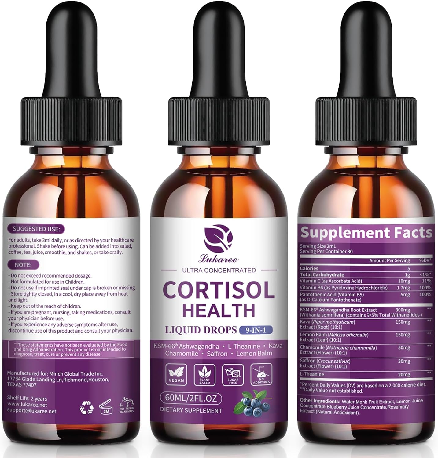 Cortisol balance Drops with KSM-66® Ashwagandha • 2 fl oz (60ml)