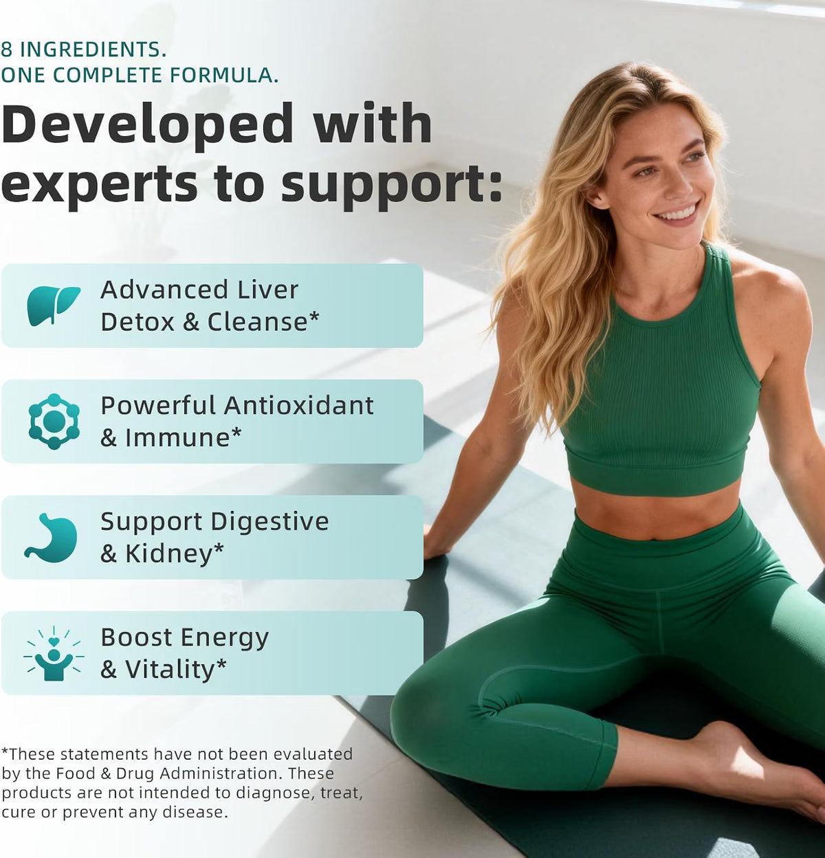 8-in-1 NAC & Milk Thistle Liver Detox Support • 120 Capsules