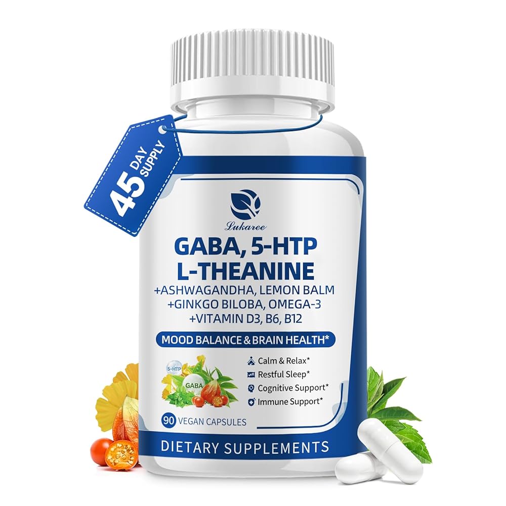 Ultimate 10-in-1 GABA & Ashwagandha Complex | Natural Stress Relief, Cortisol Balance, and Non-Melatonin Sleep Aid
