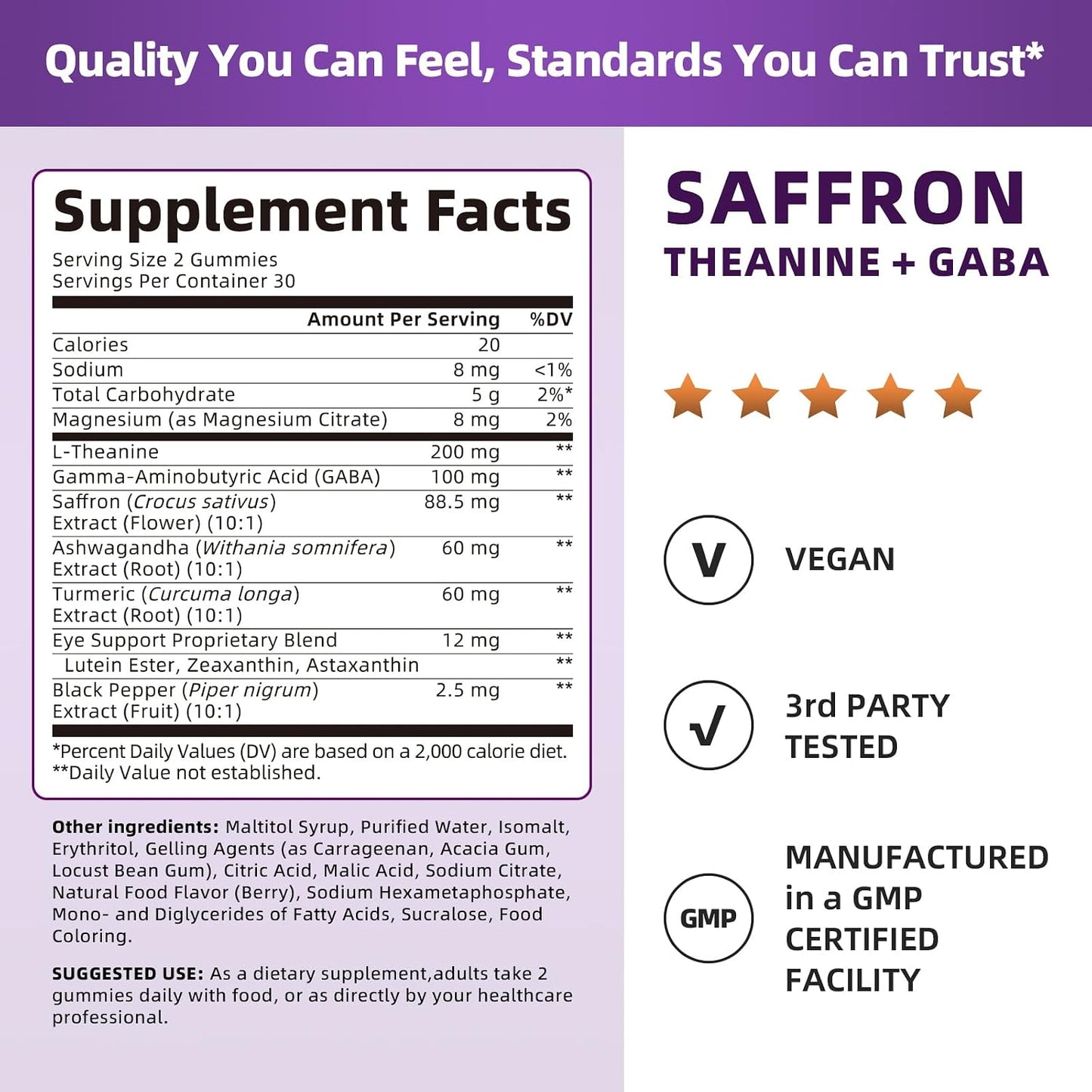 Lukaree 10-in-1 Saffron Gummies – Mood, Focus & Eye Support