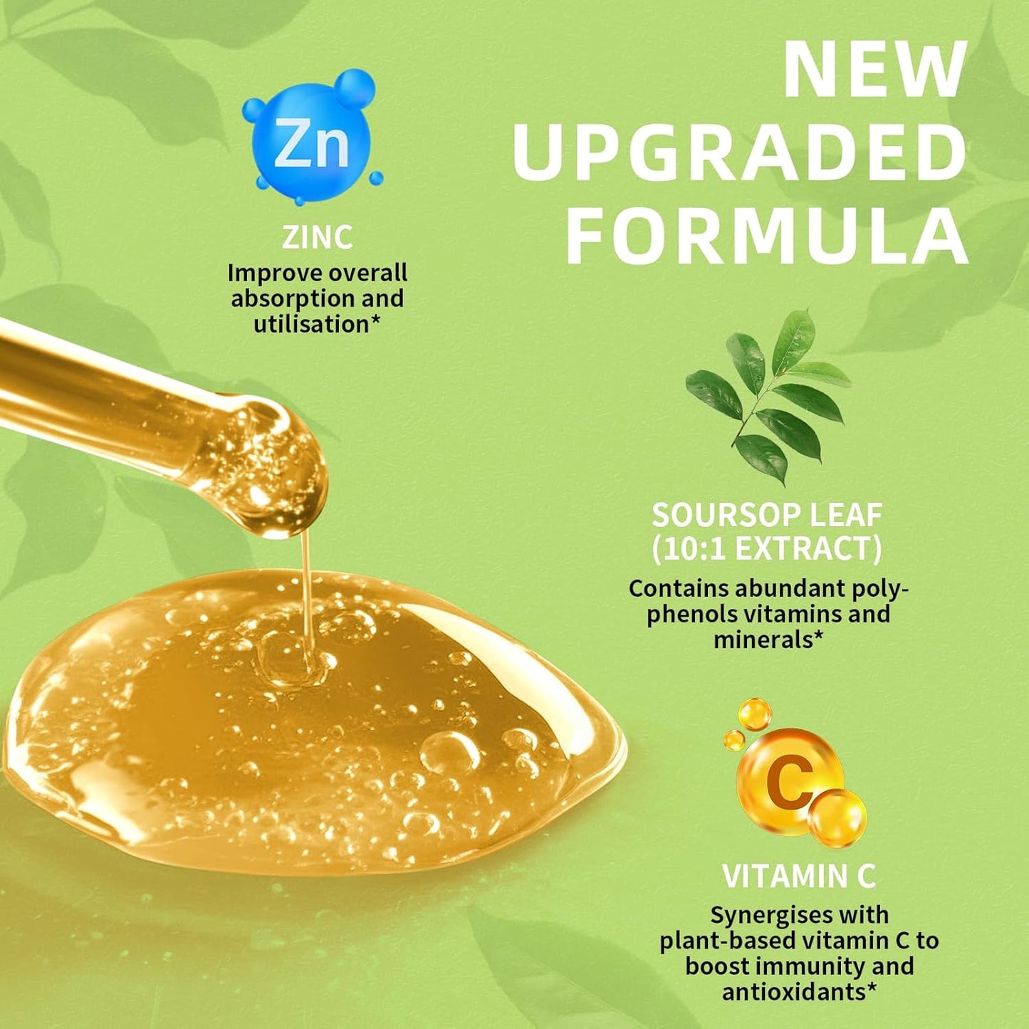 Lukaree Pure Soursop Leaves Extract, 10X Concentrated Graviola Soursop Bitters Liquid Drop for Immune Digestive Energy, Cold-Extracted with High Potency
