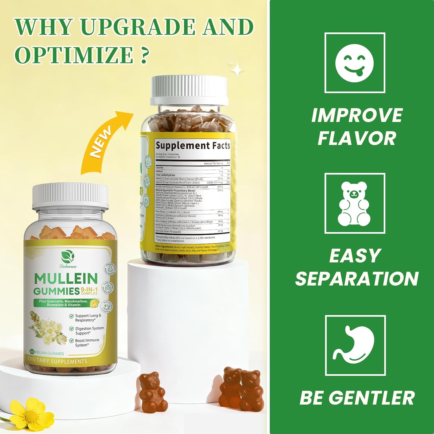 20 in 1 Mullein Gummies • 60 Count (2-Pack)