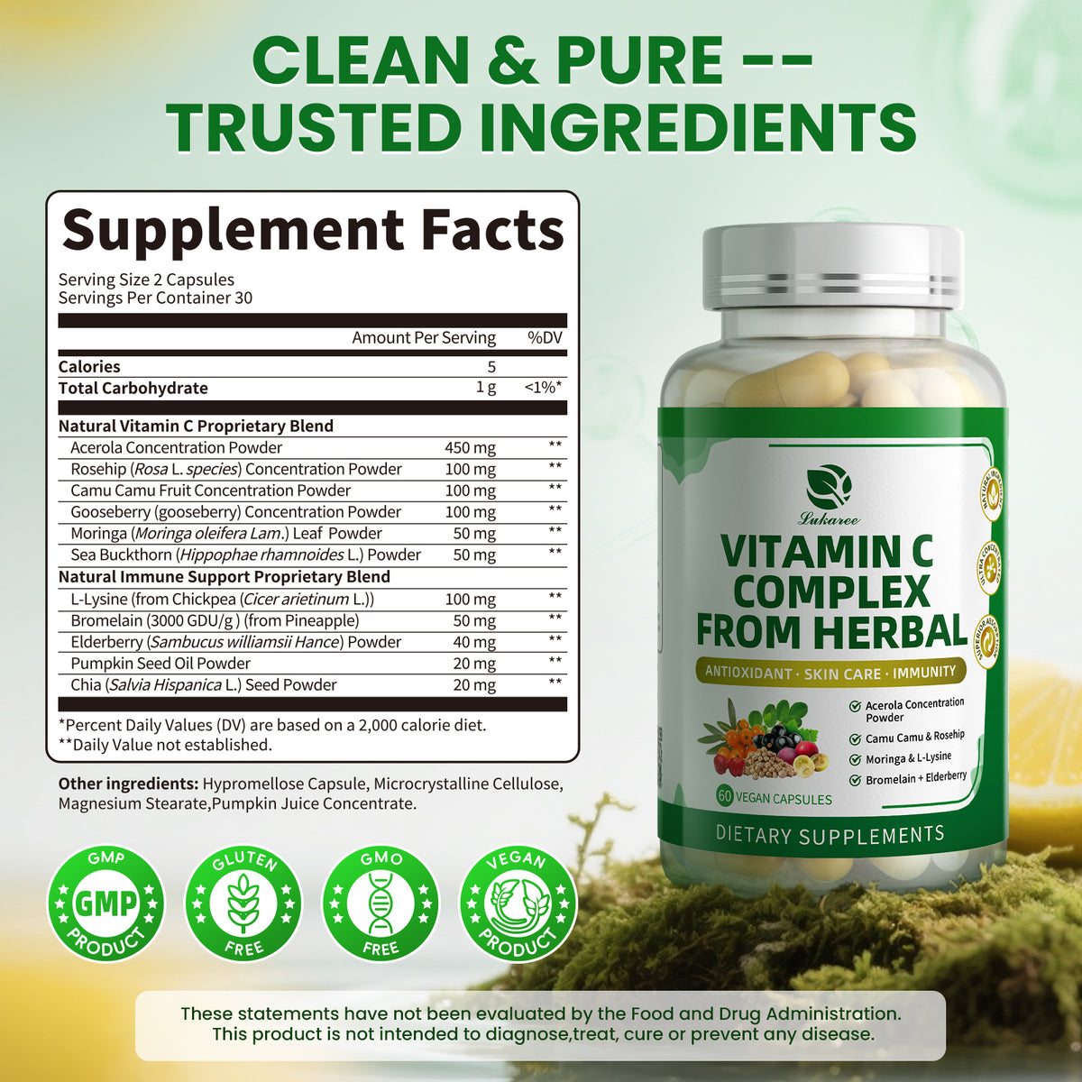 Whole-Food Vitamin C Complex Capsules• 60 Count