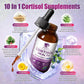 10 in 1  Cortisol Supplement Liquid Drops Hormone Balance, Blueberry Flavor