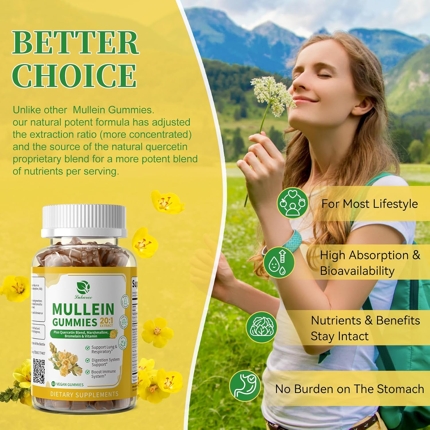 20 in 1 Mullein Gummies • 60 Count (2-Pack)