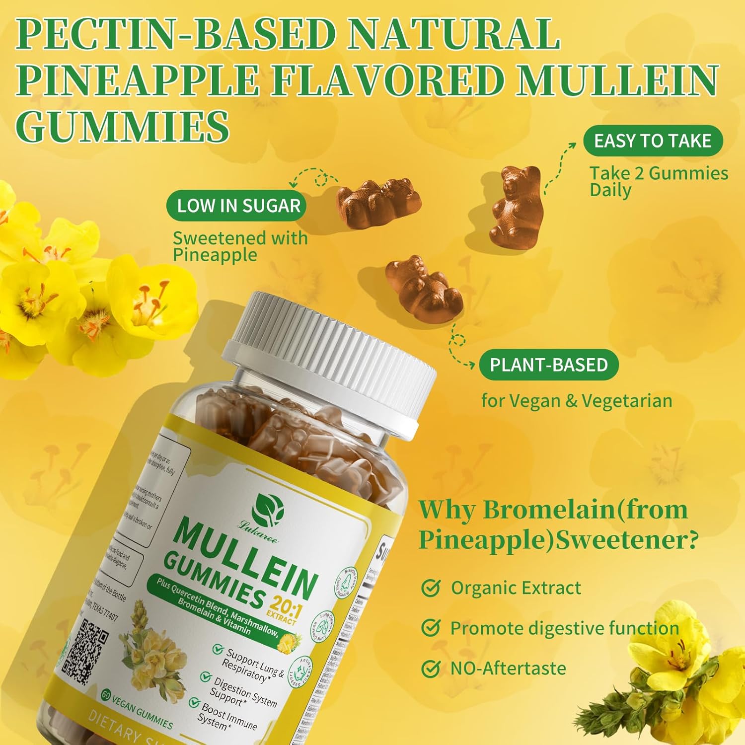 20 in 1 Mullein Gummies • 60 Count (2-Pack)