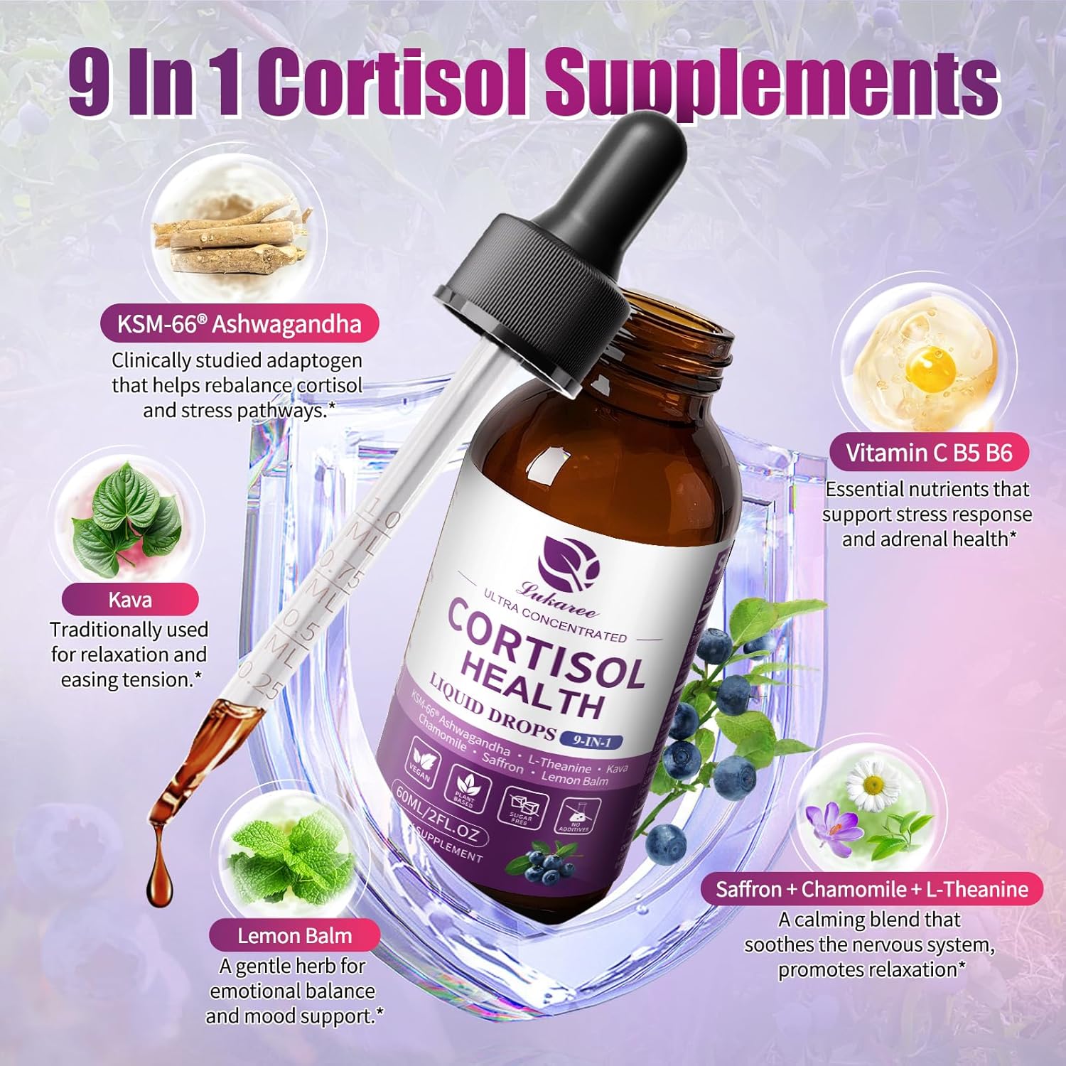 Cortisol balance Drops with KSM-66® Ashwagandha • 2 fl oz (60ml)