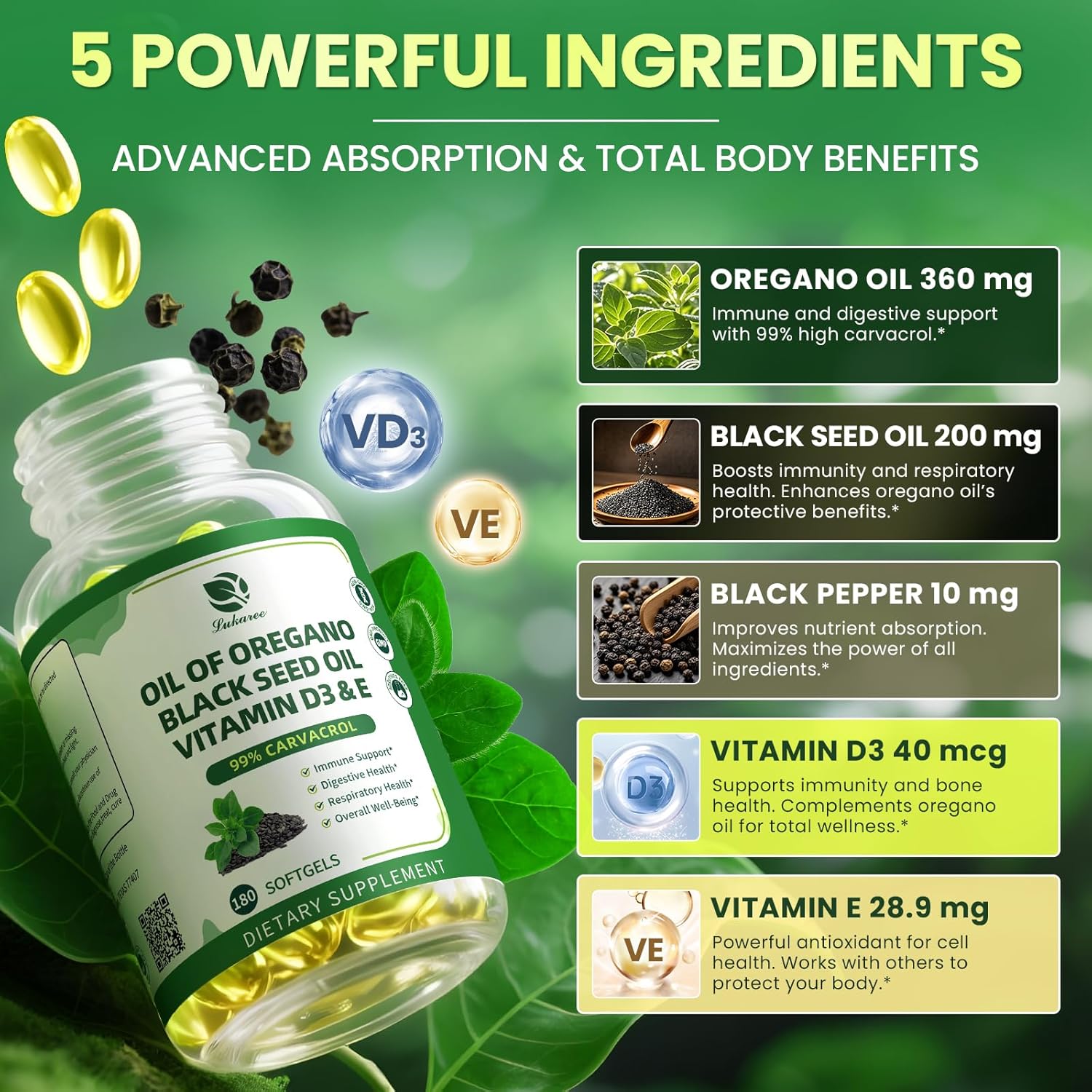 Oregano Oil Softgels • 180 Count