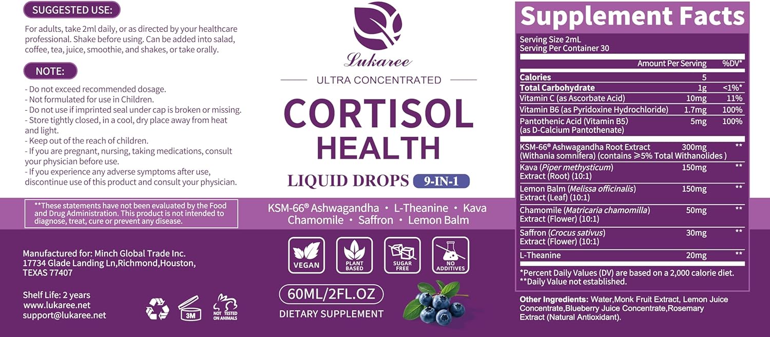 Cortisol balance Drops with KSM-66® Ashwagandha • 2 fl oz (60ml)
