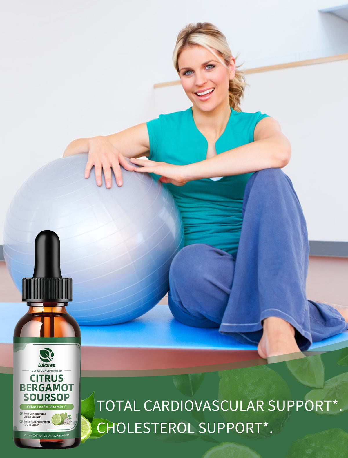 Citrus Bergamot Drops for Heart & Cholesterol Support • 2 fl oz (60ml)