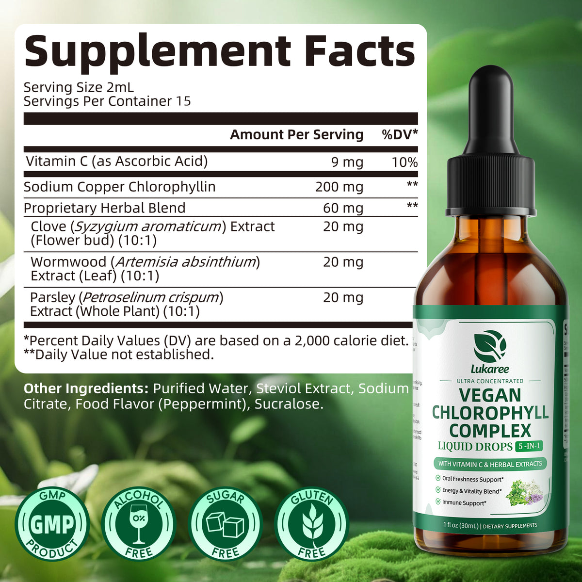Chlorophyll Drops 200mg  • 1 fl oz (30ml)
