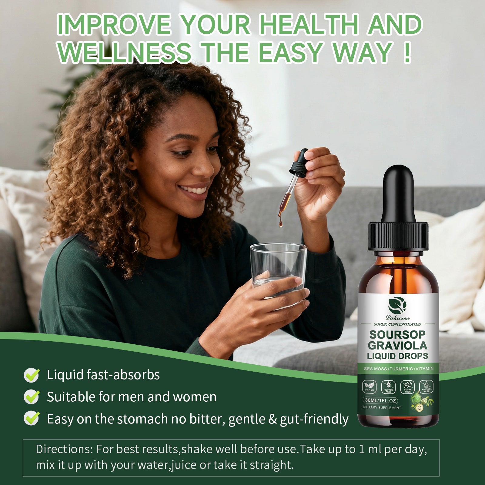 7-In-1 Soursop & Sea Moss Extract Liquid Drops • 1 fl oz (2-Pack)