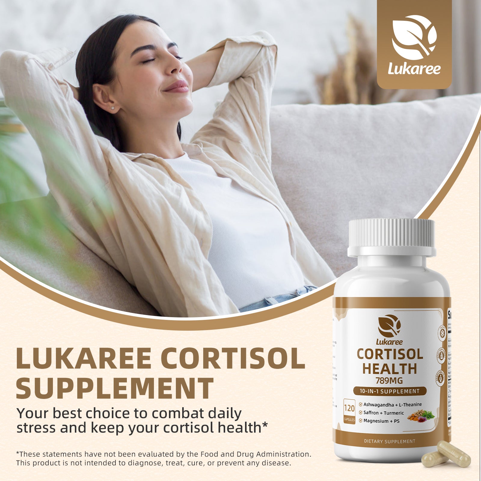 10-in-1 Cortisol Health Support • 120 Capsules