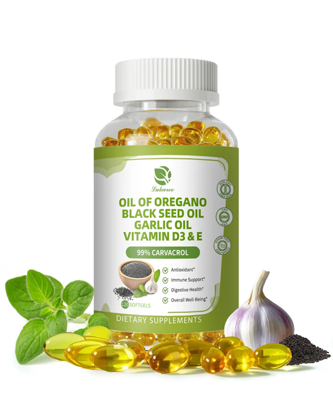 Oregano Oil Softgels with Black Seed Oil • 120 Count