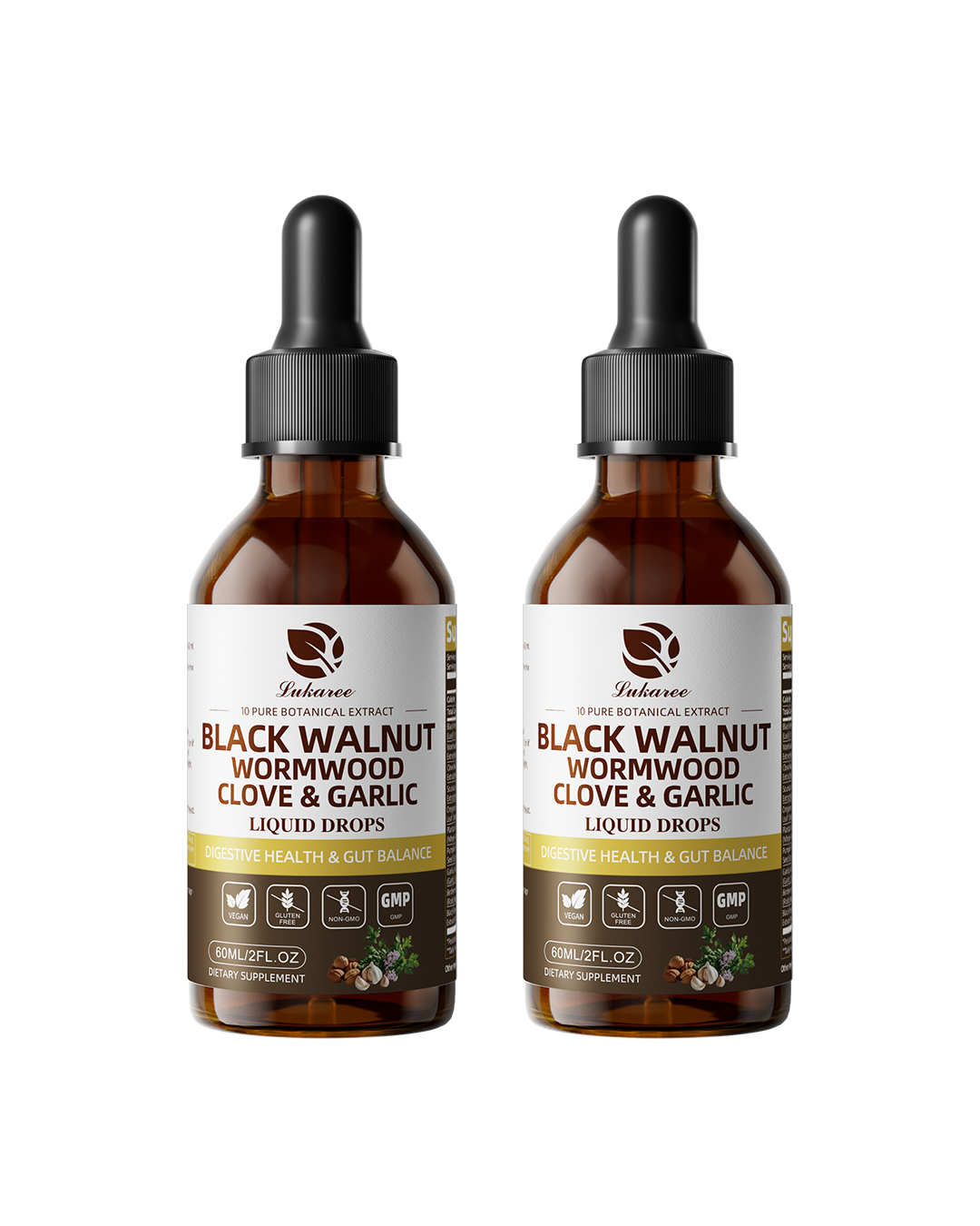 Lukaree Black Walnut Wormwood Tincture with Clove & Garlic – Natural Gut Cleanse & Digestive Support