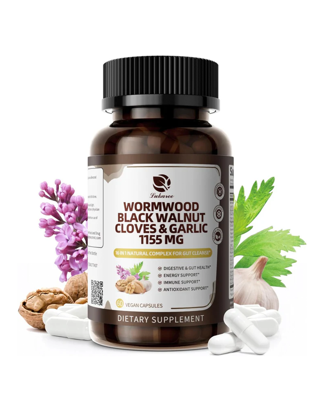 Wormwood & Black Walnut 1155 mg Complex • 60 Capsules
