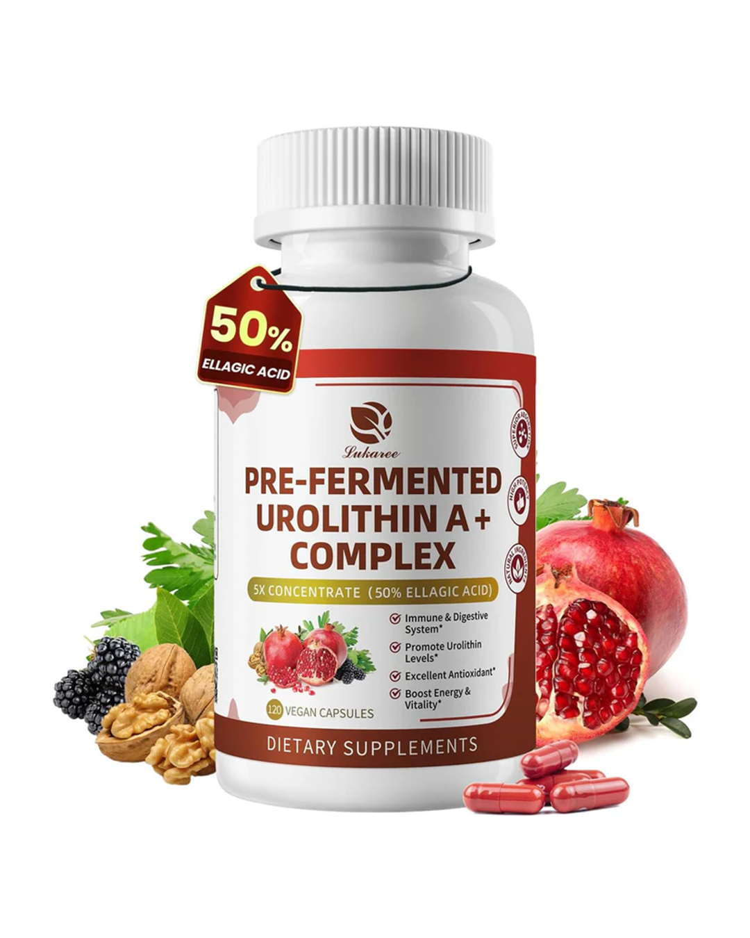 Triple-Strength Urolithin A+ Complex • 120 Capsules