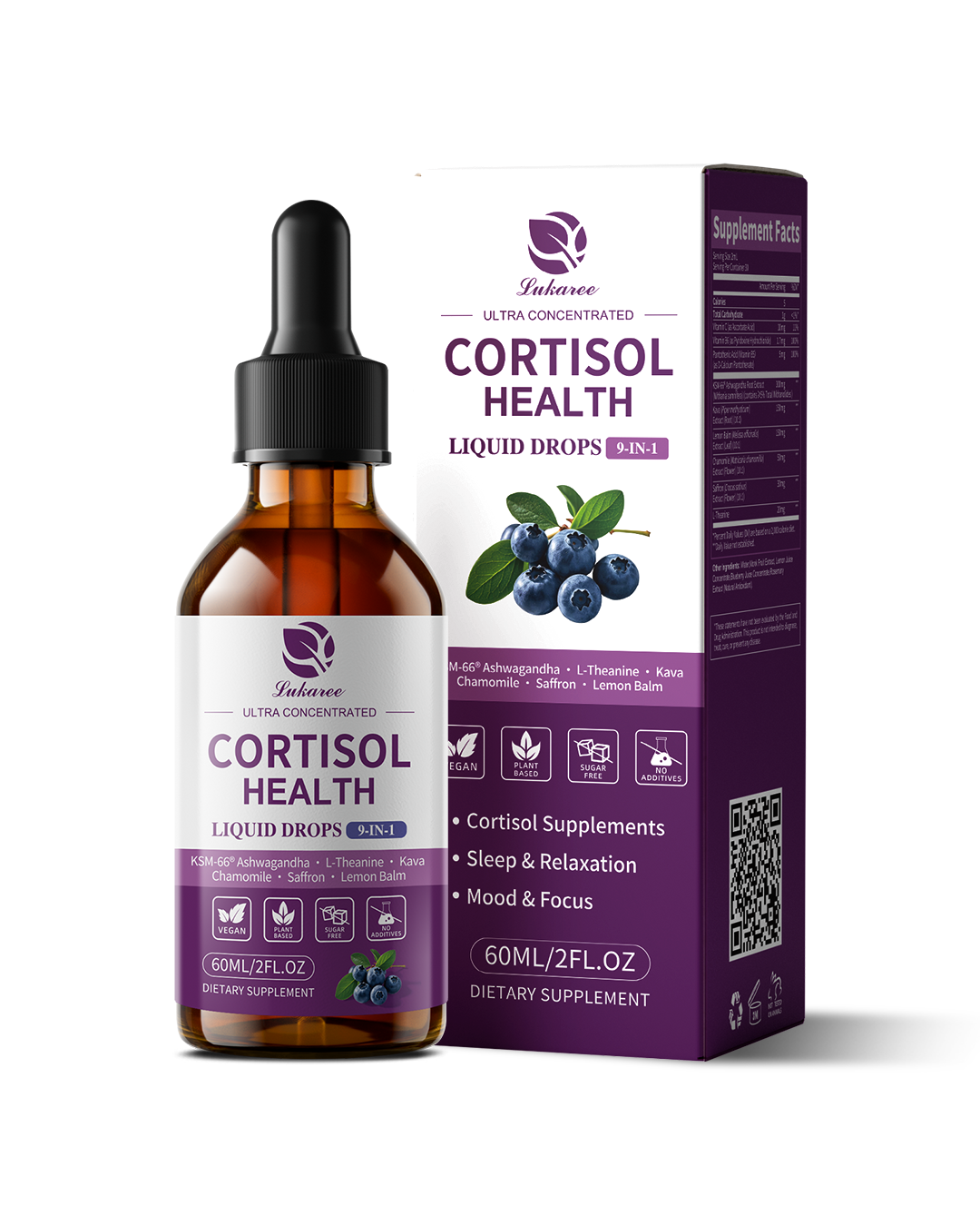 9-in-1 Cortisol Support Drops • 2 fl oz (60ml)