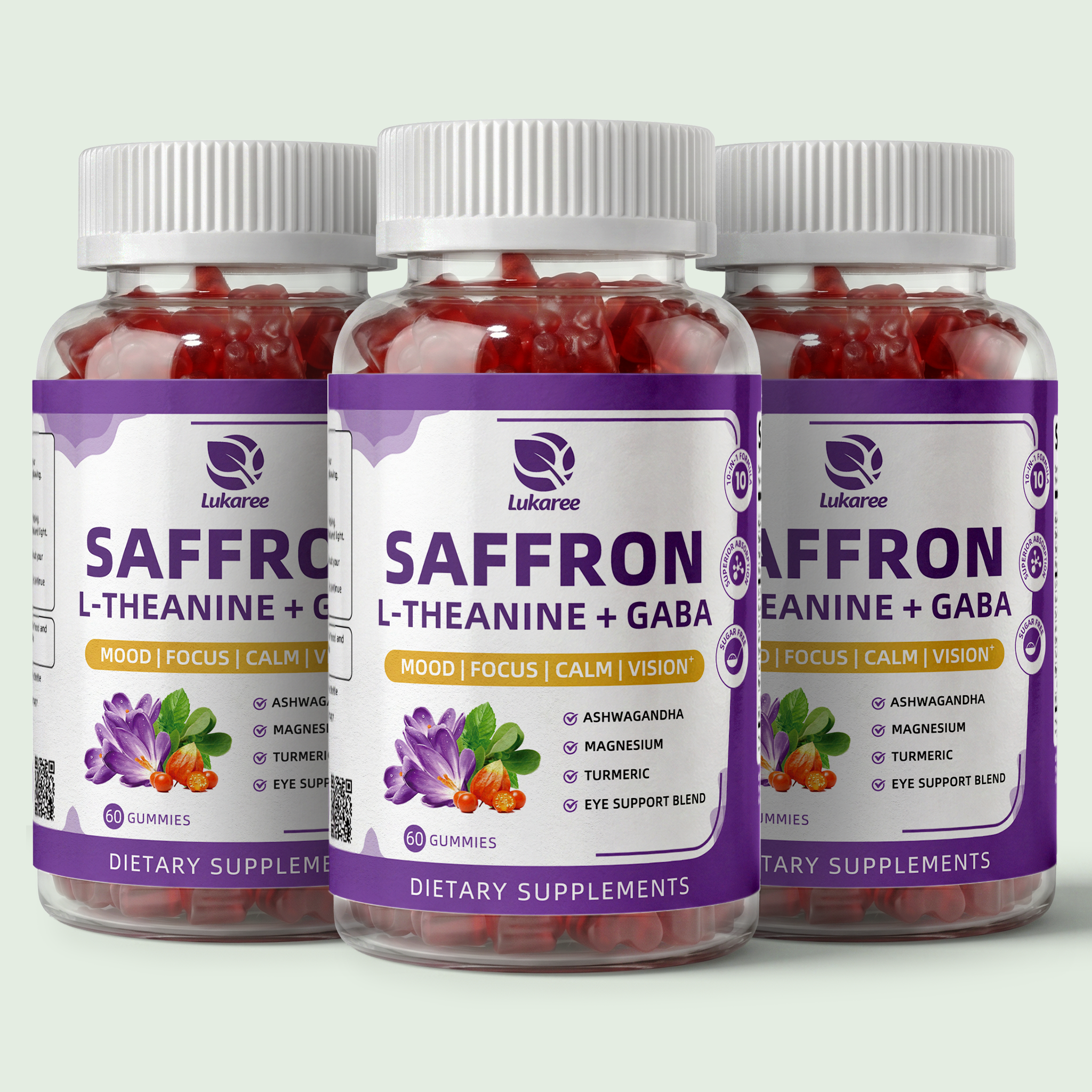 10-in-1 Saffron Gummies • Mixed Berry Flavor