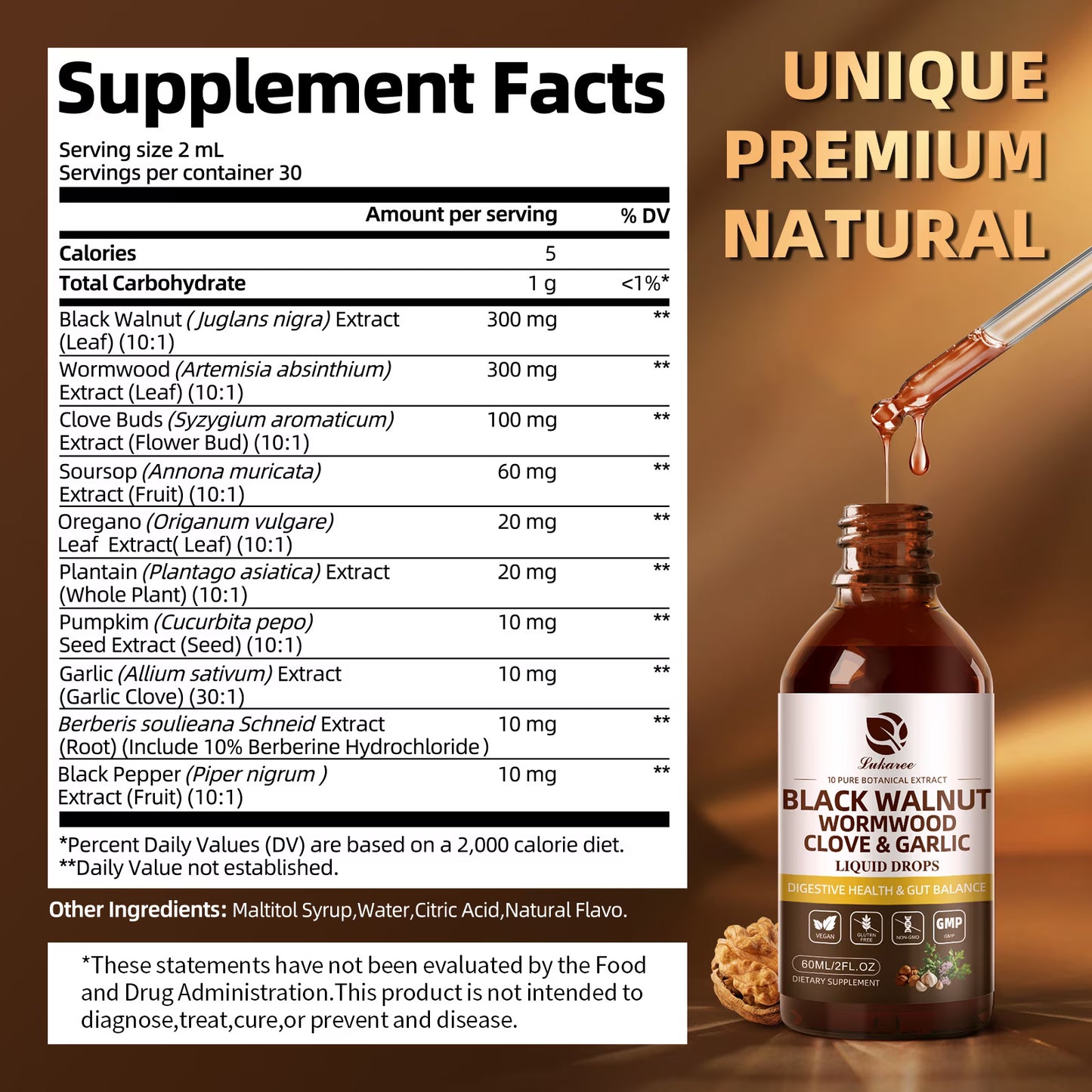Black Walnut Wormwood Tincture – Rapid Gut Cleanse & Digestive Health with Oregano Garlic & Berberine, 10:1 Ultra-Concentrated Liposomal Delivery (98% Absorption), Alcohol-Free Gut-Friendly