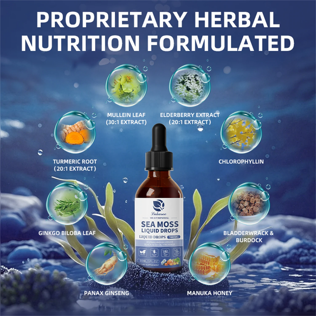 7-in-1 Sea Moss Drops • 2 fl oz (2-Pack)